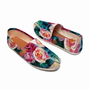 Men Roses On Garden Table Flat Shoes