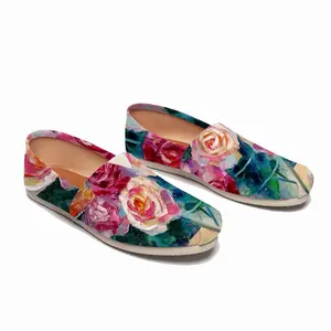 Men Roses On Garden Table Flat Shoes