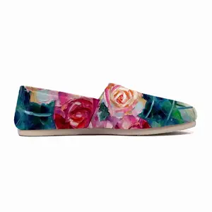 Men Roses On Garden Table Flat Shoes