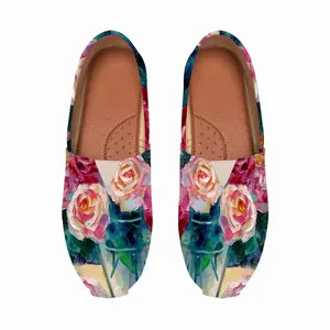 Men Roses On Garden Table Flat Shoes