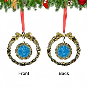 Blue Dahlia Christmas Wreaths Pendant