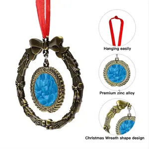 Blue Dahlia Christmas Wreaths Pendant