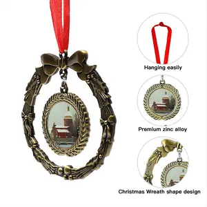 Landscape With An Old Church Christmas Wreaths Pendant