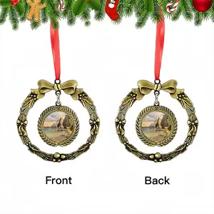 French Coast Christmas Wreaths Pendant