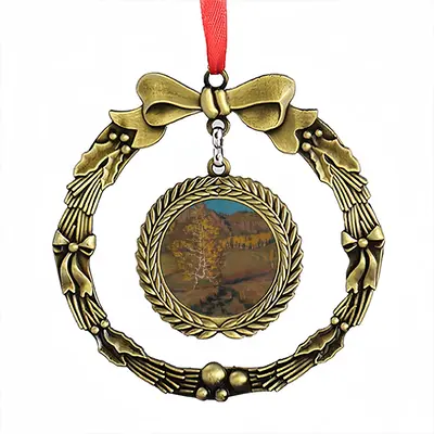 Golden Birch Christmas Wreaths Pendant