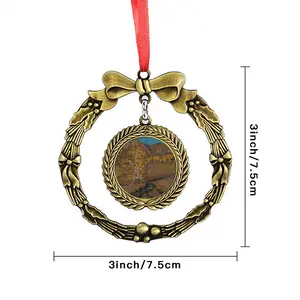 Golden Birch Christmas Wreaths Pendant