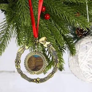 Golden Birch Christmas Wreaths Pendant