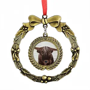 Bull - Red Bull Taurus Animals Buffalo Wild Christmas Wreaths Pendant