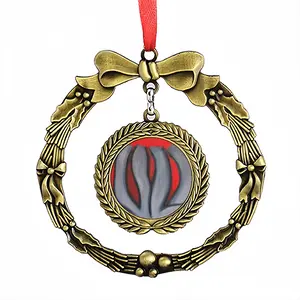 Red Flower Christmas Wreaths Pendant