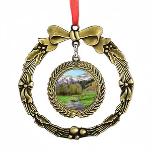 Impressionist Snow Mountains Christmas Wreaths Pendant