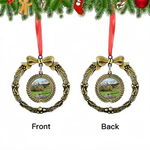 Impressionist Snow Mountains Christmas Wreaths Pendant