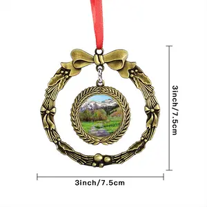 Impressionist Snow Mountains Christmas Wreaths Pendant