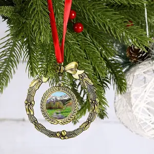 Impressionist Snow Mountains Christmas Wreaths Pendant