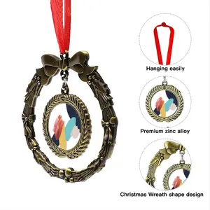 Square Christmas Wreaths Pendant