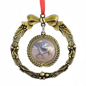 Horse Racing Christmas Wreaths Pendant