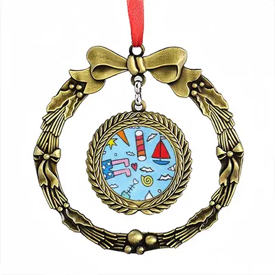 Seaside Christmas Wreaths Pendant