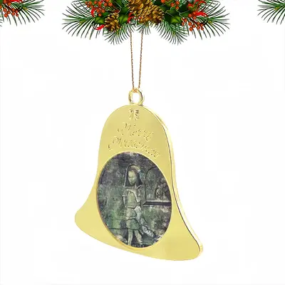 Alone With Cat Christmas Bell Pendant