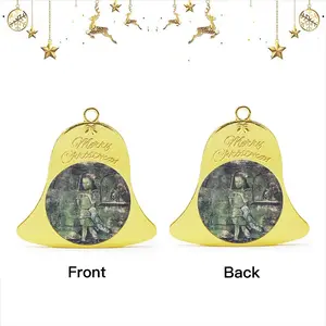 Alone With Cat Christmas Bell Pendant