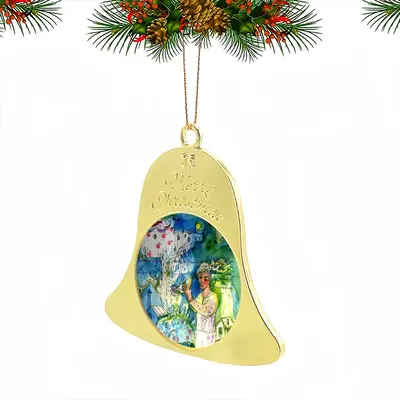 Boy With Bird Christmas Bell Pendant