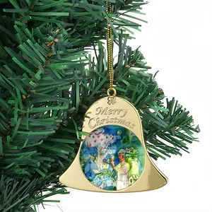 Boy With Bird Christmas Bell Pendant