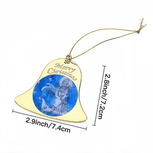 Drawing Ink - Blue Diva Christmas Bell Pendant