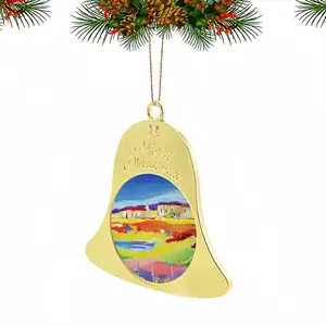 Rural Cottages Christmas Bell Pendant