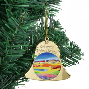 Rural Cottages Christmas Bell Pendant