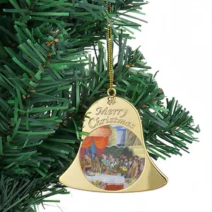 The Stage Was Set Christmas Bell Pendant