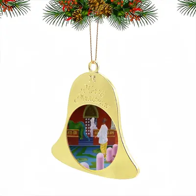 Her Wait Was Over Christmas Bell Pendant