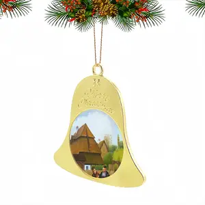 Klezmers In Shtetl Christmas Bell Pendant