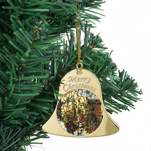 Angler Near An Old Mill Christmas Bell Pendant