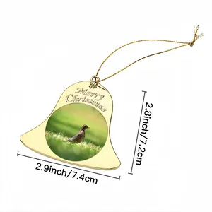 Bird In High Park Grass Christmas Bell Pendant