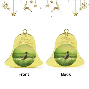 Bird In High Park Grass Christmas Bell Pendant