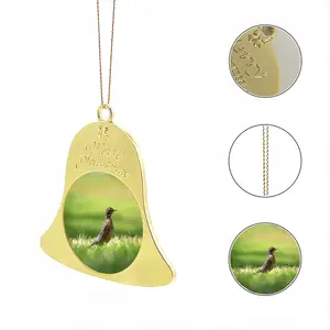 Bird In High Park Grass Christmas Bell Pendant