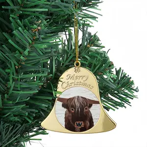 Bull - Red Bull Taurus Animals Buffalo Wild Christmas Bell Pendant