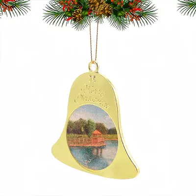 Gazebo On The Lake Christmas Bell Pendant