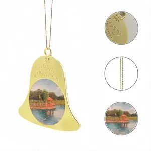 Gazebo On The Lake Christmas Bell Pendant