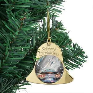 Porsche In Rain Christmas Bell Pendant