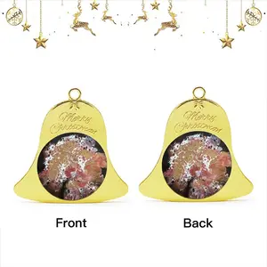 Hydrangea Gold Christmas Bell Pendant