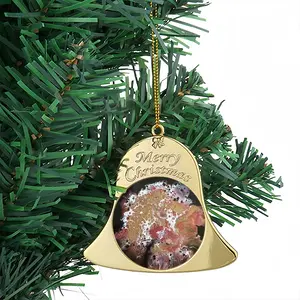 Hydrangea Gold Christmas Bell Pendant