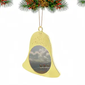 Beach With Riders Christmas Bell Pendant