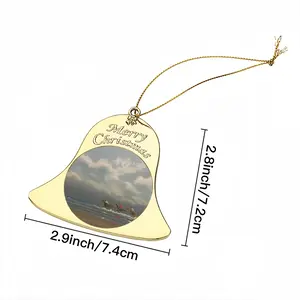 Beach With Riders Christmas Bell Pendant