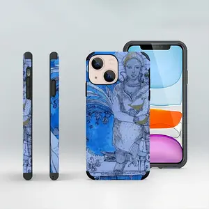 Drawing Ink - Blue Diva iPhone13 Mini Phone Case (Leather)