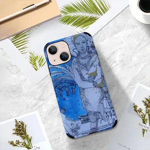 Drawing Ink - Blue Diva iPhone13 Mini Phone Case (Leather)