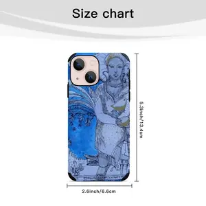 Drawing Ink - Blue Diva iPhone13 Mini Phone Case (Leather)