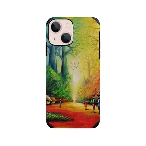 Landscape African Village Scene iPhone13 Mini Phone Case (Leather)