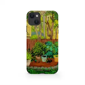 Backyard Garden With Yellow House iPhone13 Phone Case (Leather)