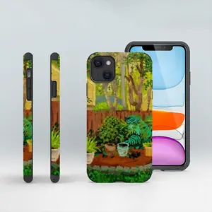 Backyard Garden With Yellow House iPhone13 Phone Case (Leather)