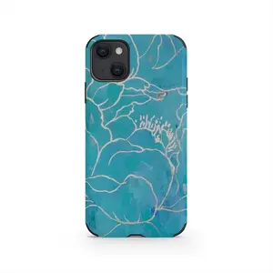 Turquoise Peony iPhone13 Phone Case (Leather)