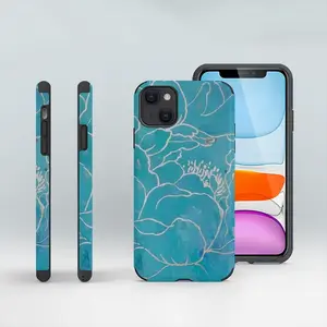 Turquoise Peony iPhone13 Phone Case (Leather)